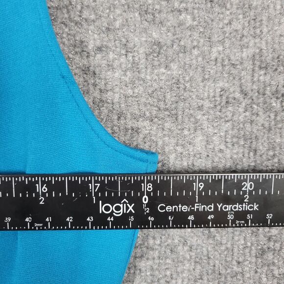 NWT CATHERINE MALANDRINO MCD60190 Turquoise Blue Split Neck Sheath Dress SIZE 10 - Picture 11 of 11